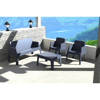 Stylowa Sofa ogrodowa dwuosobowa Box czerwona Siesta do ogrodu i na taras.
