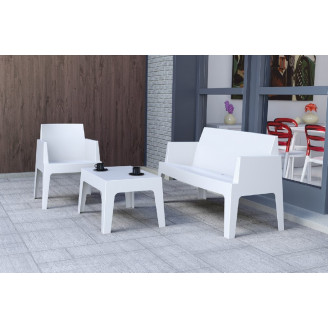 Stylowa Sofa ogrodowa dwuosobowa Box srebrnoszara Siesta do ogrodu i na taras.