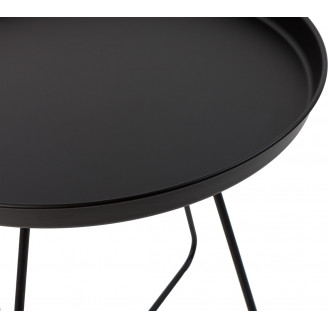 Stylowy Stolik metalowy z tacą Rod 50 czarny Nordifra do salonu.
