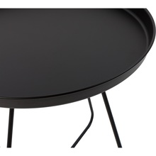 Stylowy Okrągły stolik metalowy z tacą Rod 43 czarny Nordifra do salonu.