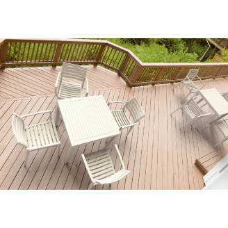 Krzesło ogrodowe z podłokietnikami Artemis szarobrązowe Siesta do ogrodu i na taras.