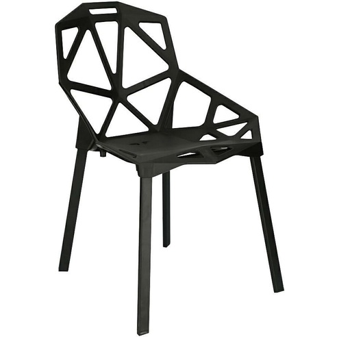 Designerskie Krzesło ażurowe z tworzywa Gap PP czarne Simplet do kuchni, kawiarni i restauracji.