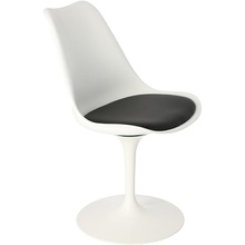 Krzesło designerskie z tworzywa Tulip Basic biały/czarny D2.Design do salonu, jadalni i restauracji.