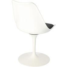 Krzesło designerskie z tworzywa Tulip Basic biały/czarny D2.Design do salonu, jadalni i restauracji.
