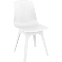 Stylowe Krzesło z tworzywa ALLEGRA PP białe/lśniące białe Siesta do stołu.