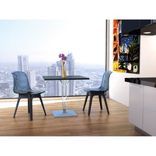 Stylowe Krzesło z tworzywa ALLEGRA PP czarne/czarne przezroczyste Siesta do salonu, kuchni i restuaracji.