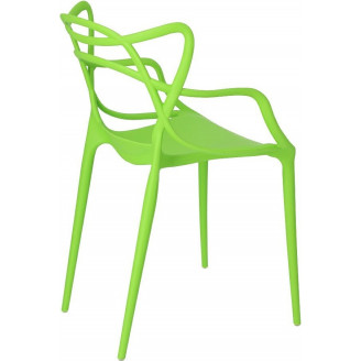 Designerskie Krzesło ażurowe z tworzywa Lexi zielone D2.Design do kuchni, kawiarni i restauracji.