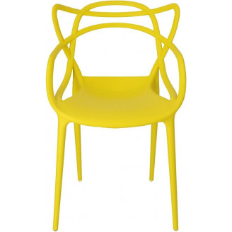 Designerskie Krzesło ażurowe z tworzywa Lexi żółte D2.Design do kuchni, kawiarni i restauracji.