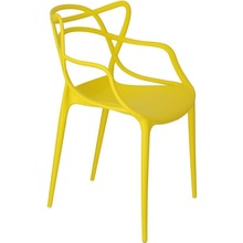 Designerskie Krzesło ażurowe z tworzywa Lexi żółte D2.Design do kuchni, kawiarni i restauracji.