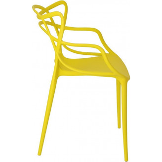 Designerskie Krzesło ażurowe z tworzywa Lexi żółte D2.Design do kuchni, kawiarni i restauracji.