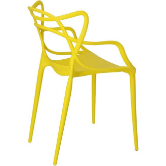 Designerskie Krzesło ażurowe z tworzywa Lexi żółte D2.Design do kuchni, kawiarni i restauracji.