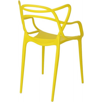Designerskie Krzesło ażurowe z tworzywa Lexi żółte D2.Design do kuchni, kawiarni i restauracji.