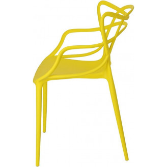 Designerskie Krzesło ażurowe z tworzywa Lexi żółte D2.Design do kuchni, kawiarni i restauracji.
