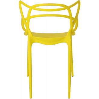 Designerskie Krzesło ażurowe z tworzywa Lexi żółte D2.Design do kuchni, kawiarni i restauracji.