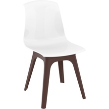 Stylowe Krzesło z tworzywa ALLEGRA PP brązowe/lśniące białe Siesta do stołu.