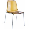 Stylowe Krzesło nowoczesne ALLEGRA bursztynowe przezroczyste Siesta do salonu, kuchni i restuaracji.