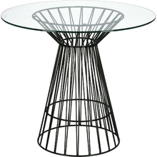 Stół szklany okrągły Cage 80 przeźroczysty D2.Design do jadalni, kuchni i salonu.