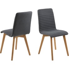 Skandynawskie Krzesło tapicerowane na drewnianych nogach Arosa antracytowe Actona do kuchni, salonu i restauracji.