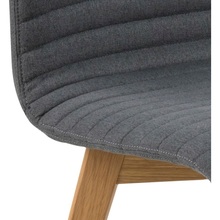 Skandynawskie Krzesło tapicerowane na drewnianych nogach Arosa antracytowe Actona do kuchni, salonu i restauracji.