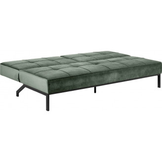 Stylowa Sofa welurowa rozkładana 3 osobowa Perugia 198 zielona Actona do salonu.