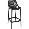 Krzesło barowe plastikowe ażurowe AIR BAR 75 czarne Siesta do kuchni, restauracji i baru.