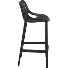 Krzesło barowe plastikowe ażurowe AIR BAR 75 czarne Siesta do kuchni, restauracji i baru.