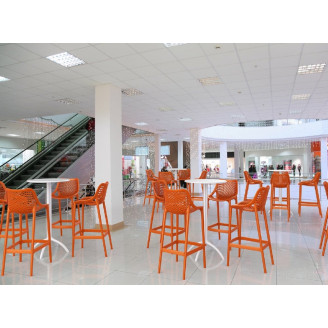 Krzesło barowe plastikowe ażurowe AIR BAR 75 czarne Siesta do kuchni, restauracji i baru.