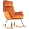 Skandynawski Fotel bujany tapicerowany Hoover pomarańczowy Signal do salonu, sypialni i poczekalni.