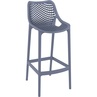 Krzesło barowe plastikowe ażurowe AIR BAR 75 ciemnoszare Siesta do kuchni, restauracji i baru.