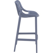 Krzesło barowe plastikowe ażurowe AIR BAR 75 ciemnoszare Siesta do kuchni, restauracji i baru.