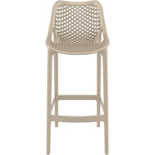 Krzesło barowe plastikowe ażurowe AIR BAR 75 szarobrązowe Siesta do kuchni, restauracji i baru.
