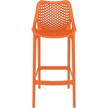 Krzesło barowe plastikowe ażurowe AIR BAR 75 pomarańczowe Siesta do kuchni, restauracji i baru.