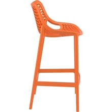 Krzesło barowe plastikowe ażurowe AIR BAR 75 pomarańczowe Siesta do kuchni, restauracji i baru.