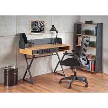 Stylowe Biurko industrialne ze ścianką B-43 110 dąb złoty Halmar