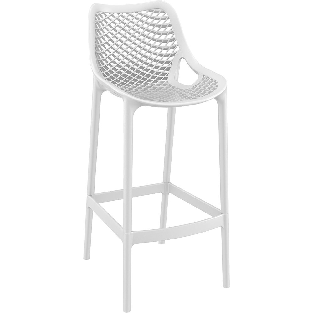 Krzesło barowe plastikowe ażurowe AIR BAR 75 białe Siesta do kuchni, restauracji i baru.