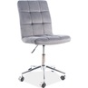 Krzesło biurowe welurowe Q-020 Velvet szare Signal do biurka.