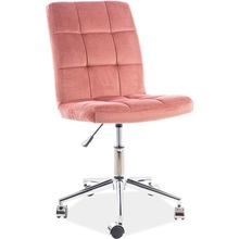Krzesło biurowe welurowe Q-020 Velvet antyczny róż Signal do biurka.