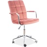 Krzesło biurowe welurowe Q-022 Velvet antyczny róż Signal do biurka.
