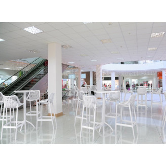 Krzesło barowe plastikowe ażurowe AIR BAR 75 białe Siesta do kuchni, restauracji i baru.