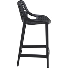 Krzesło barowe plastikowe ażurowe AIR BAR 65 czarne Siesta do kuchni, restauracji i baru.