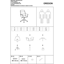 Fotel gabinetowy Oregon czarny/orzech Signal do biurka.