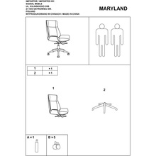 Fotel gabinetowy Maryland czarny/orzech Signal do biurka.