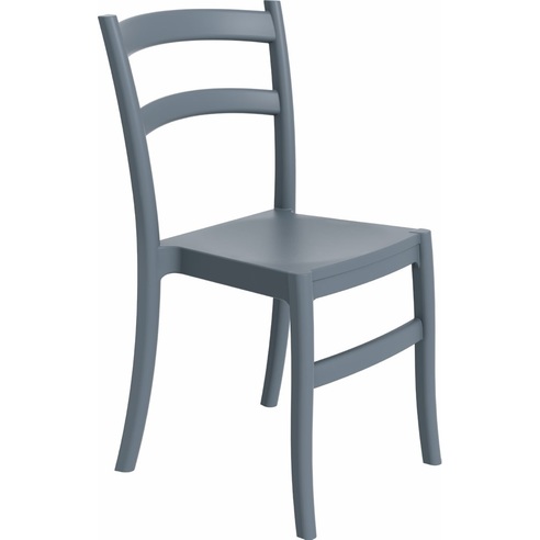 Stylowe Krzesło z tworzywa TIFFANY ciemnoszare Siesta do stołu.