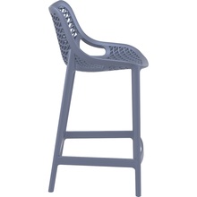 Krzesło barowe plastikowe ażurowe AIR BAR 65 ciemnoszare Siesta do kuchni, restauracji i baru.