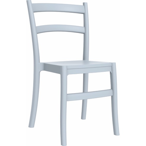 Stylowe Krzesło z tworzywa TIFFANY srebrnoszare Siesta do stołu.