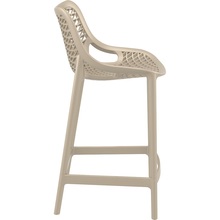 Krzesło barowe plastikowe ażurowe AIR BAR 65 szarobrązowe Siesta do kuchni, restauracji i baru.