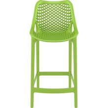 Krzesło barowe plastikowe ażurowe AIR BAR 65 zielone tropikalne Siesta do kuchni, restauracji i baru.