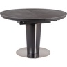 Stół rozkładany okrągły na jednej nodze Orbit Ceramic 120 szary marmur Signal do kuchni, jadalni i salonu.