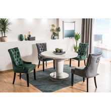 Krzesło welurowe z kołatką August Velvet zielone Signal do salonu, kuchni i jadalni.