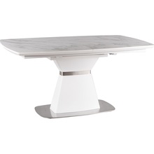 Stół rozkładany z marmurowym blatem Saturn II 160x90 biały marmur Signal do kuchni, jadalni i salonu.